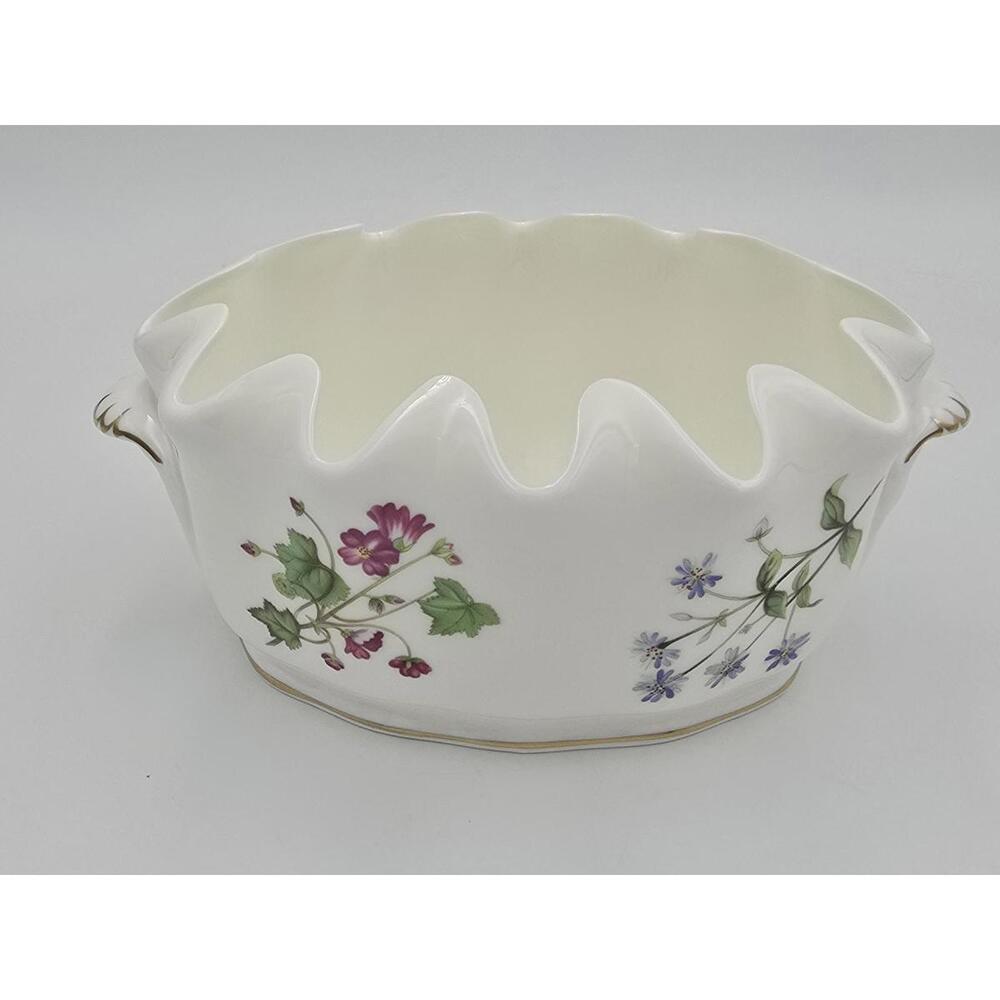 Vintage Minton Meadow Scalloped Bowl W/ Gold Trim